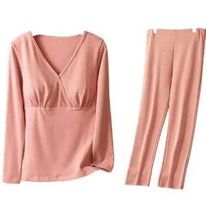 Knitted Breastfeeding Top Pure Cotton Breastfeeding Autumn Clothing Postpartum Maternity Care Suit