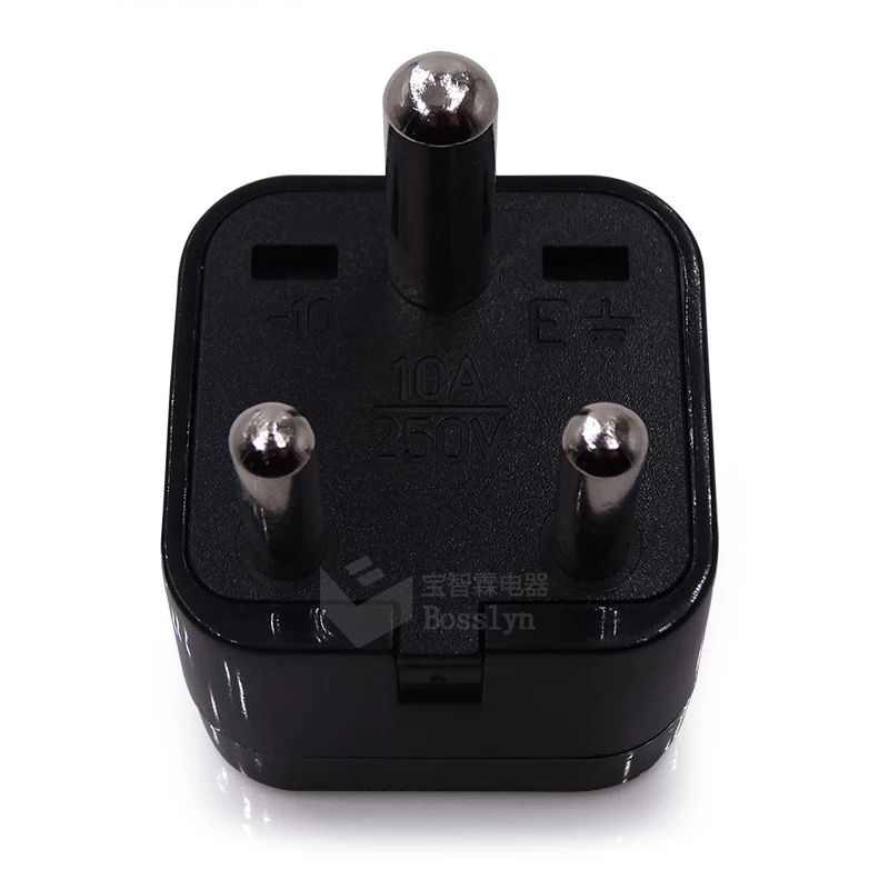 Detachable 3 Round Pin 220V 15Amp India Plug Power Adapter
