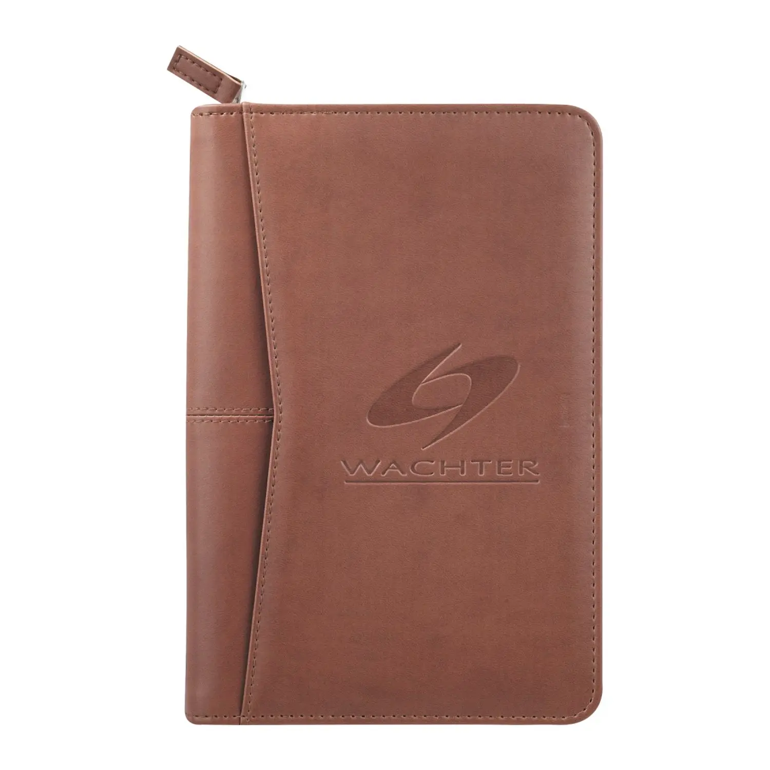 Custom Logo Zipped Padfolio/ Junior Portfolio Folder Case,A5 Leather