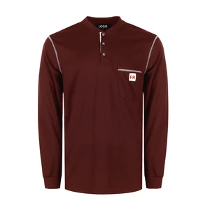 Anti-static Flame-Retardant Men's Cotton Work Shirt with Custom Logo Option Plus Size Available