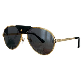 vintage designers sunglasses for men women 0328 ladies square popular metal  frame uv400 protective with Attached leather cover