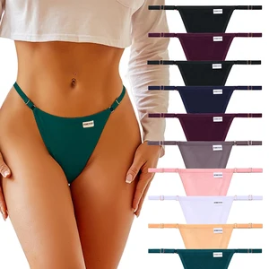 Ladies G-String Cotton Seamless T-Back Thong Sexy Underwear with Adjustable Belt S-XL Panties