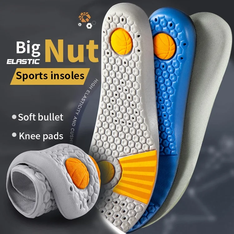 Memory Foam Sports Insole Big Nut Breathable Sweat-absorbing Shoes Pad Comfortable Shock-absorbing Basketball Running Insole