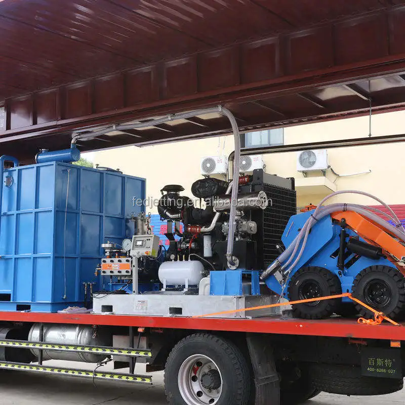 Easy to Operate Airport Runway Degumming Marking Removal 264kw 2800bar Hydro Jetting Machine 3500kg Hydro Blasting Machine