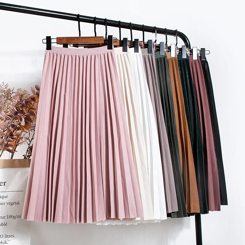 colorful pleated maxi skirt