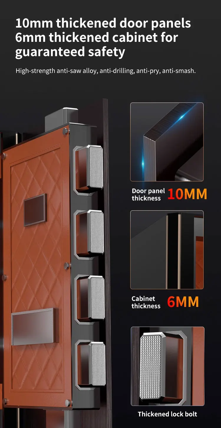 CEQSAFE Metal Electronic Digital Lock Fingerprint WiFi Safe Box Smart Home Office Security Safe Box for Money factory