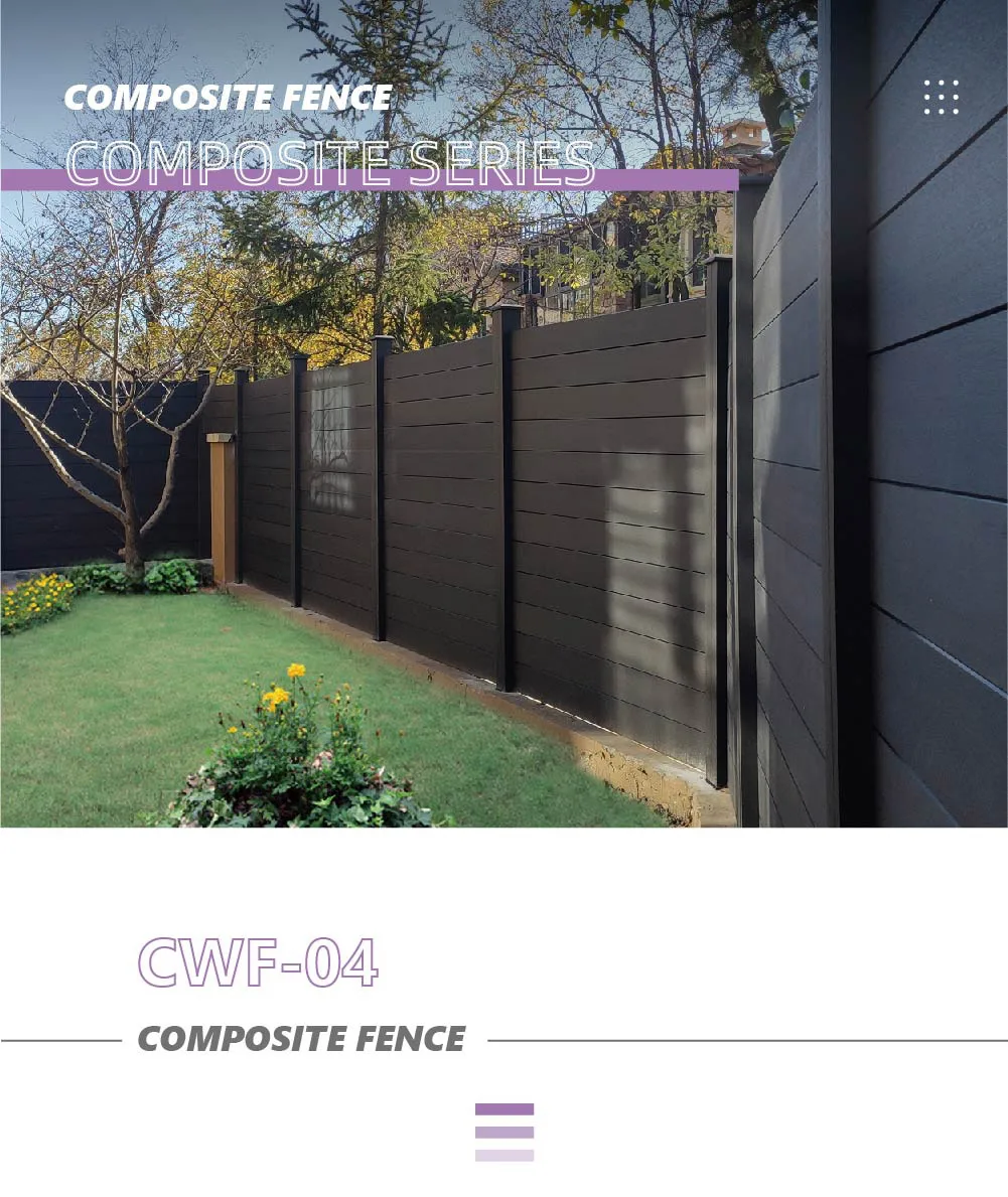 Outdoor Wooden Composite Fence Panel Modern Wpc Wood Plastic Composite