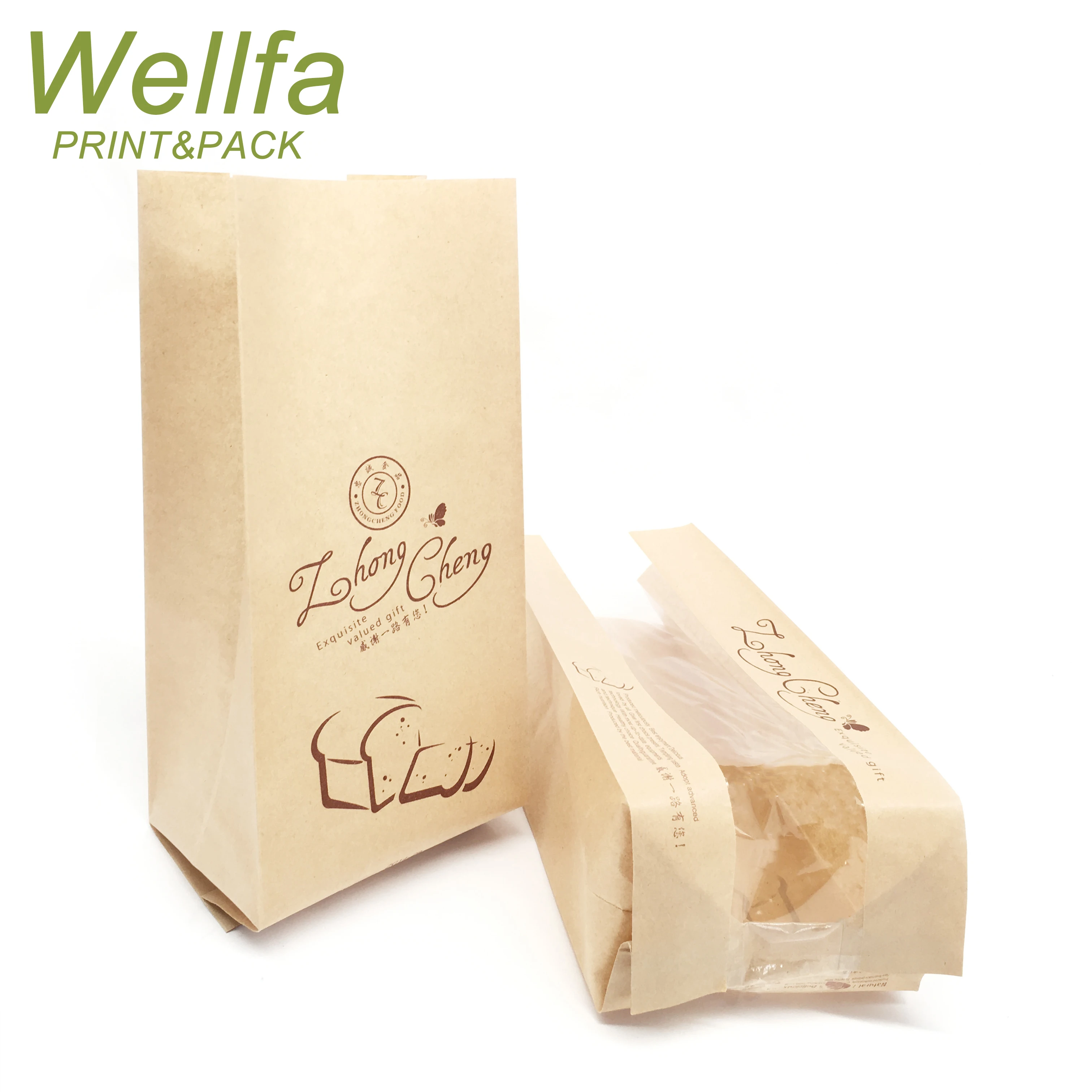 Food Safe Grade Packaging Plastic Bread Bags Printed Bread Bag Design