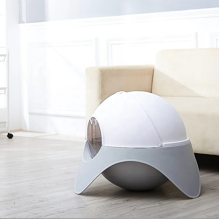 New Design Space Capsule Shape Cat Litter Pan Fully Enclosed Large Plastic Cat Litter Box Toilet