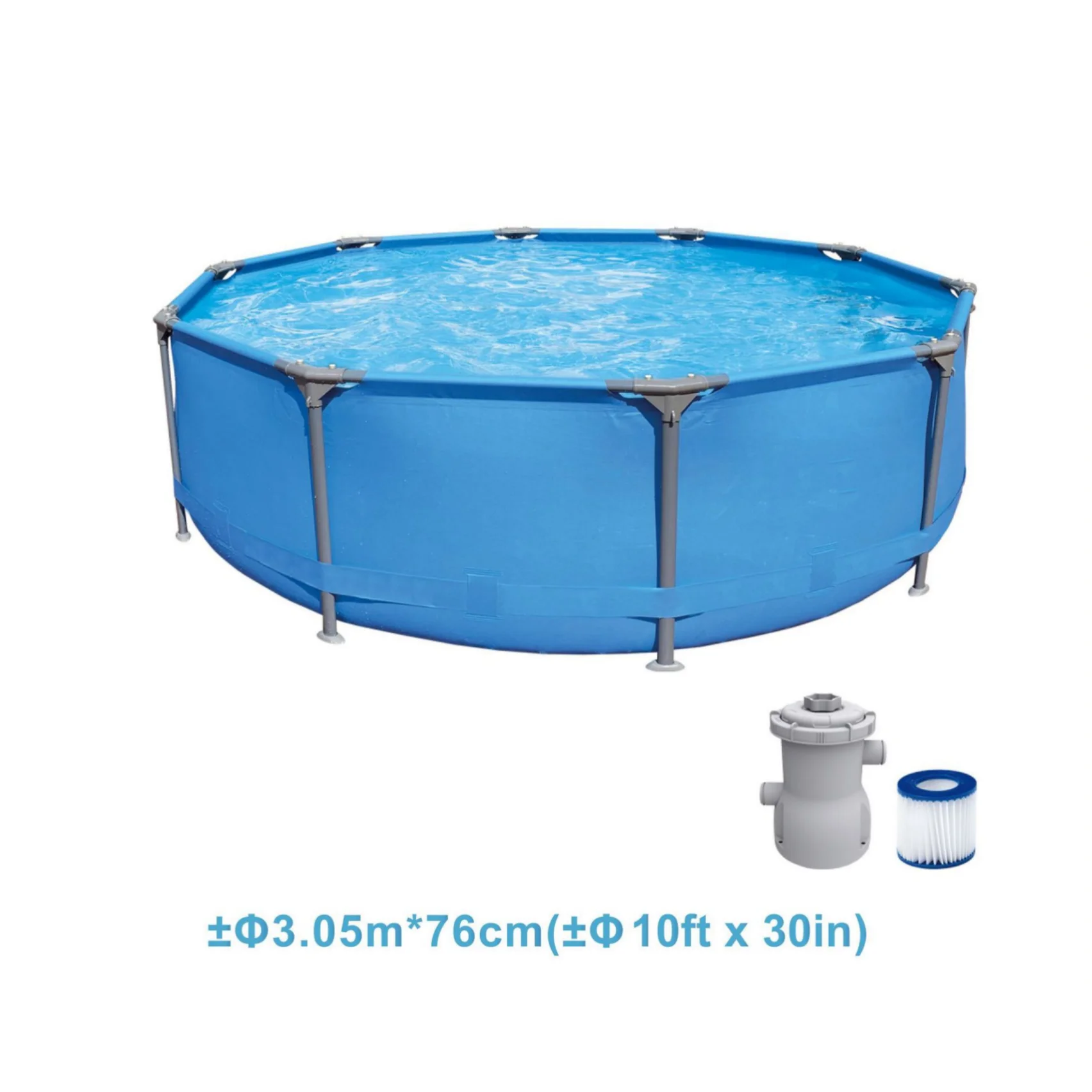 Outdoor Large Bracket Blue Round Pools Steel Frame Family Swimming Pool ...