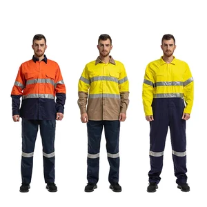 Hot Sale High Visibility Miner Coal Mining Worker Construction Road Safety Reflective Hi Vis Work Uniform for Men
