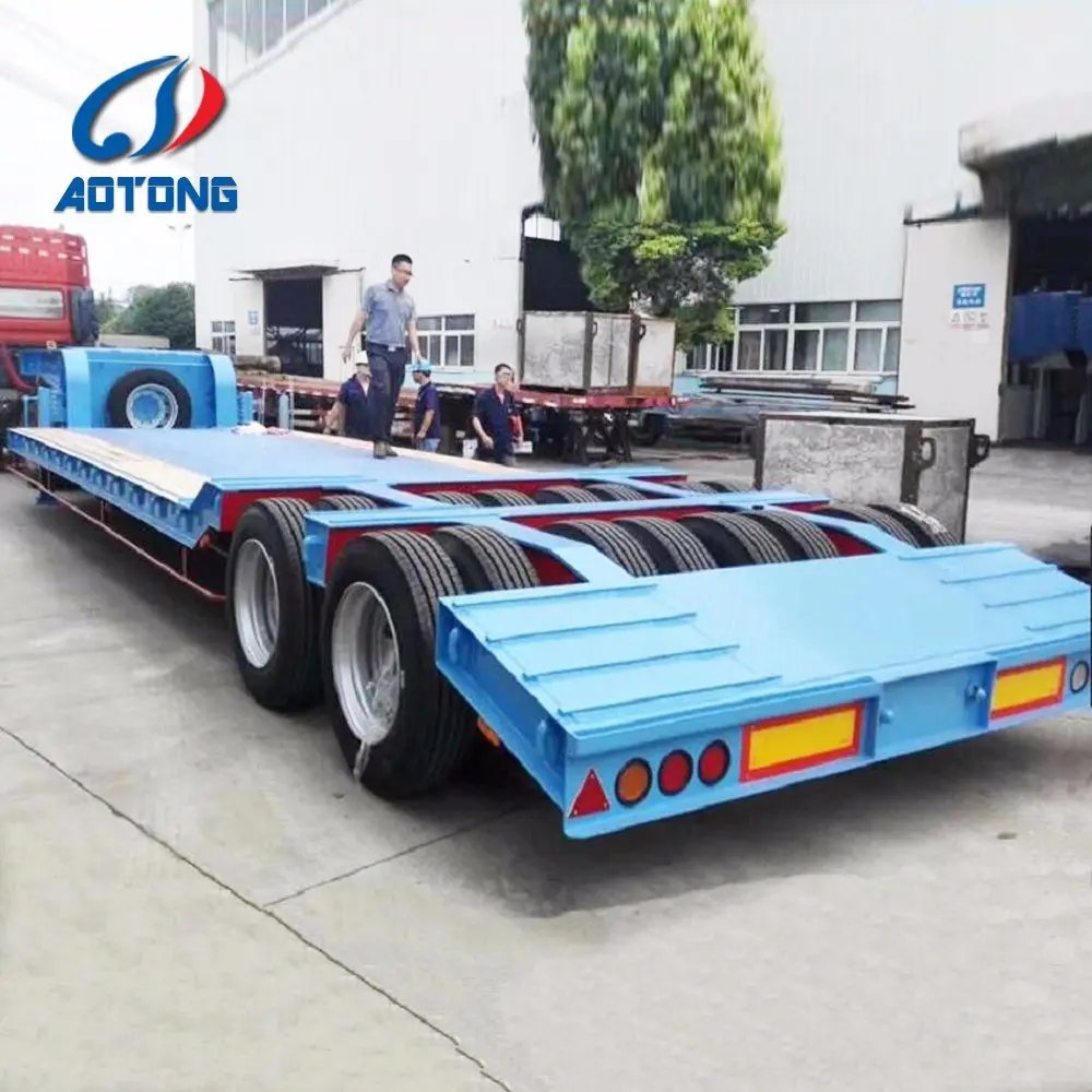 Multi Axles and Multi Line Special Trailer Heavy Duty Machine Carrier Lowboy 80 Tons Low Bed Trailers