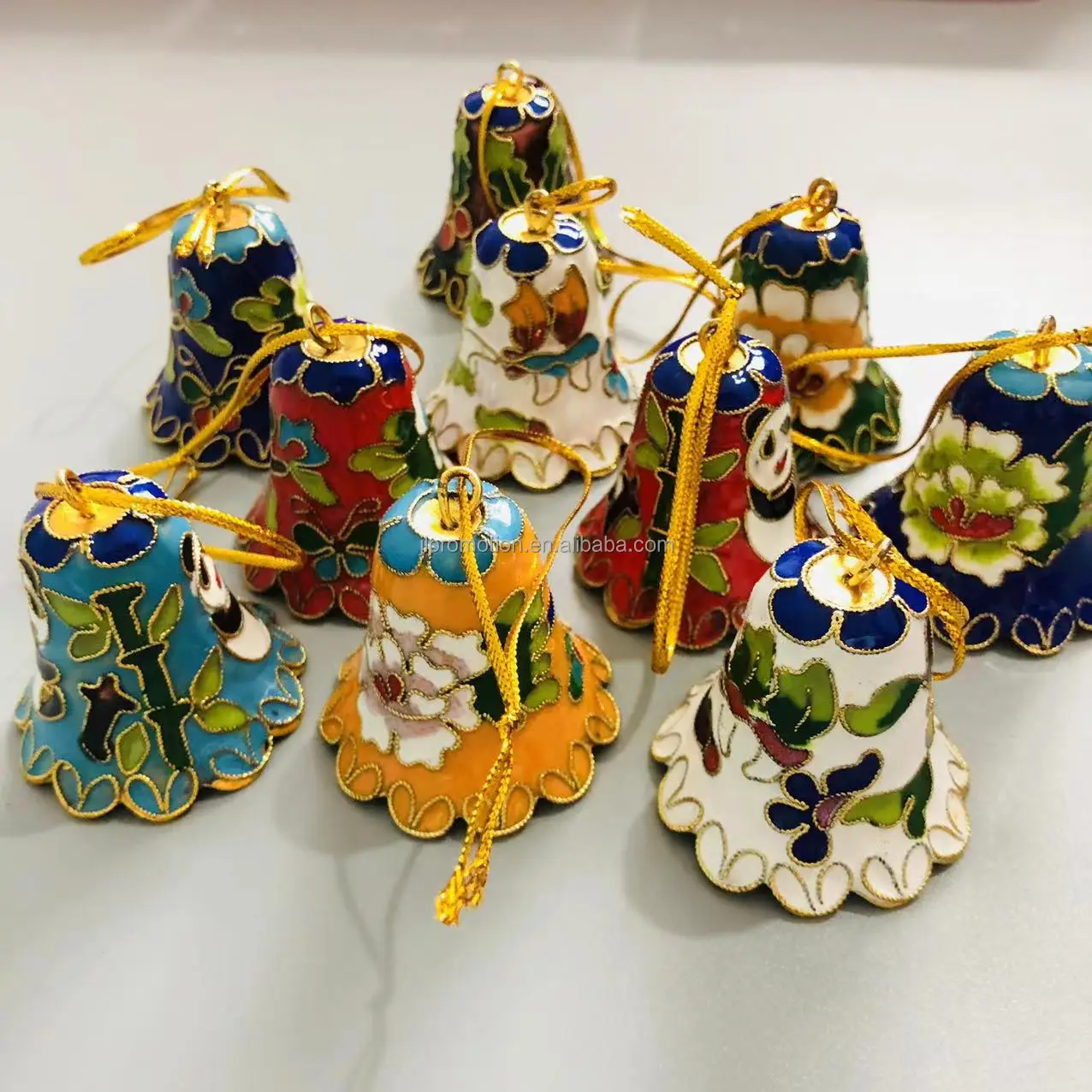 Cloisonne christmas bells