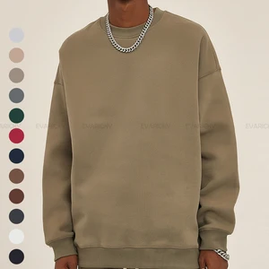 Wholesale Blank Cotton Unisex Fleece Sweatshirt Custom Printed logo Oversized Plain Activewear Outdoor Crewneck Men Sweatshirts