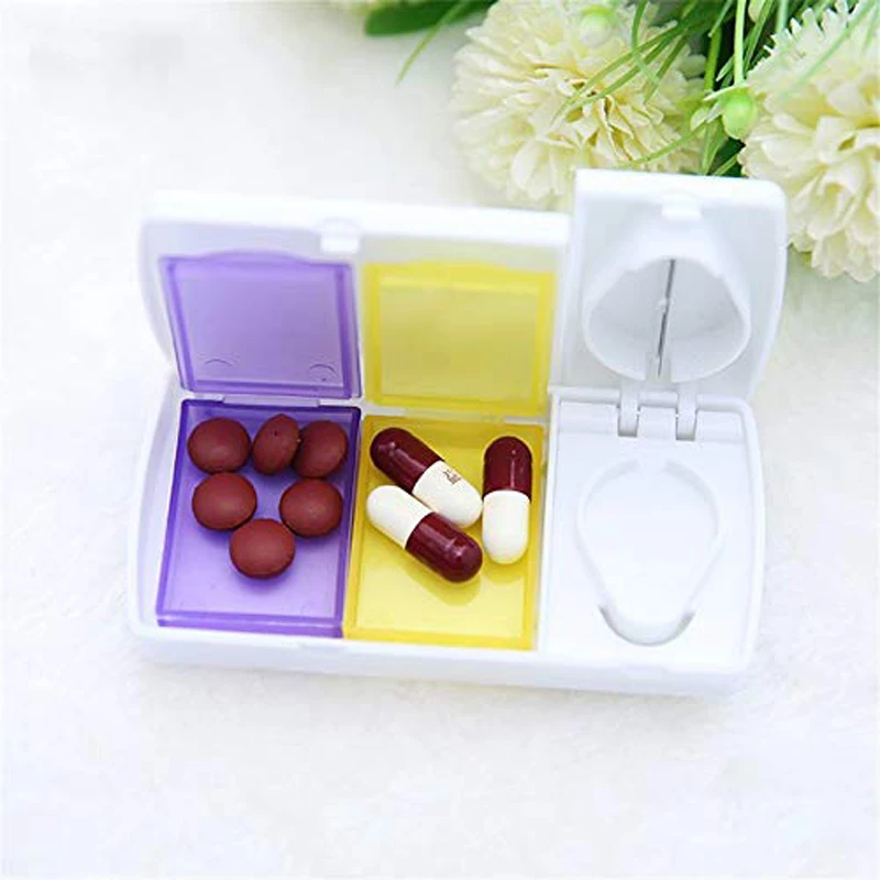 2 In 1 Mini Travel Pill Cutter Splitter Medicine Storage Splitters With 2 Cases Pill Boxes Buy