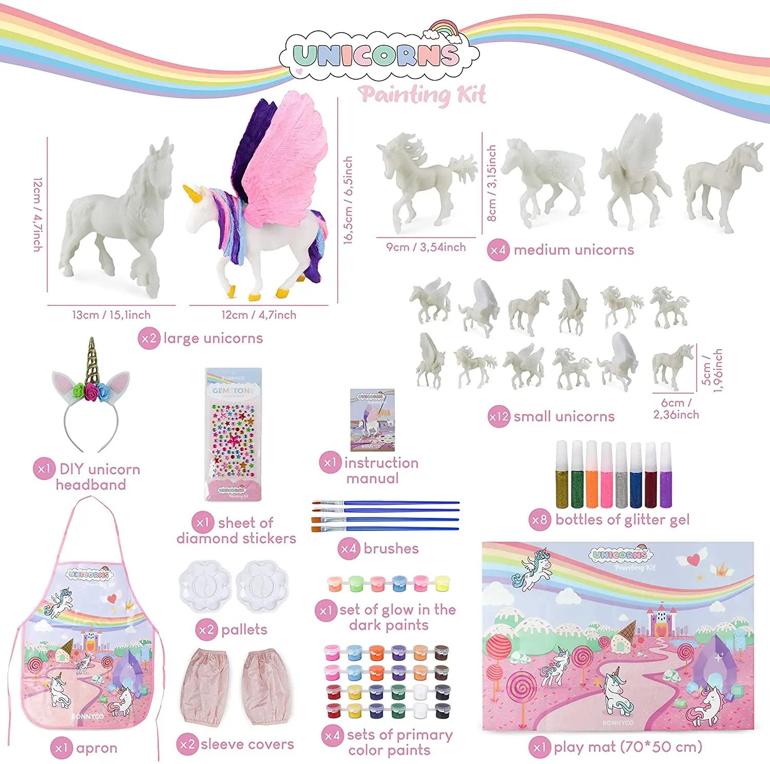 Yoytoo Unicorn Coloring Pads Kit for Girls, Unicorn Coloring Book with 60 Coloring Pages and 16 Colored Pencils for Drawing Painting, Travel