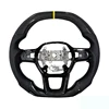 Yellow alignment mark+carbon fiber+perforated leather