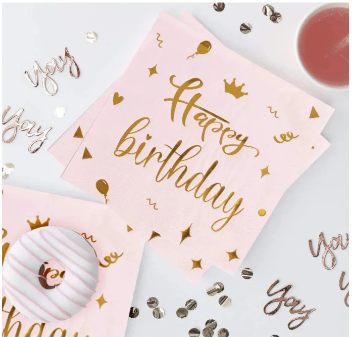 Happy Birthday Disposable Paper Plate Tableware Sets for Birthday Party Decoration Supplies