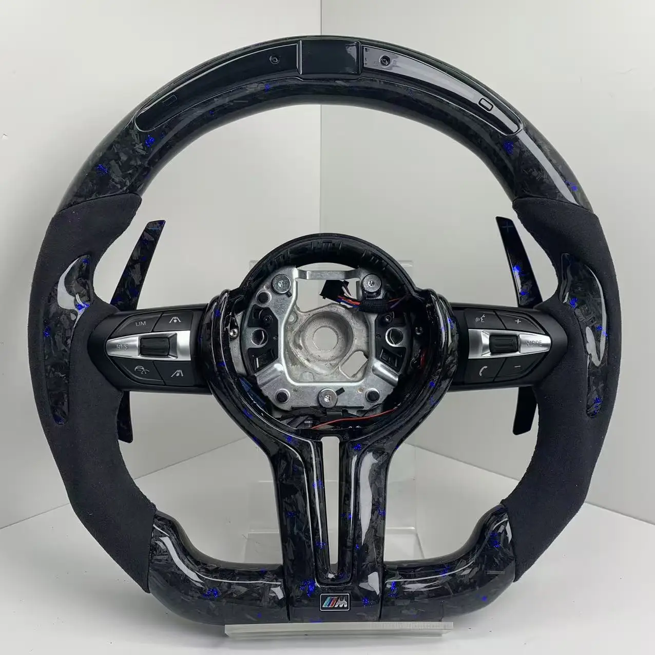 Half Alcantara Purple Forged Carbon LED Steering Wheel For F10 F30 F32 F36 M3 F80 M4 F82 M2 F87 X5