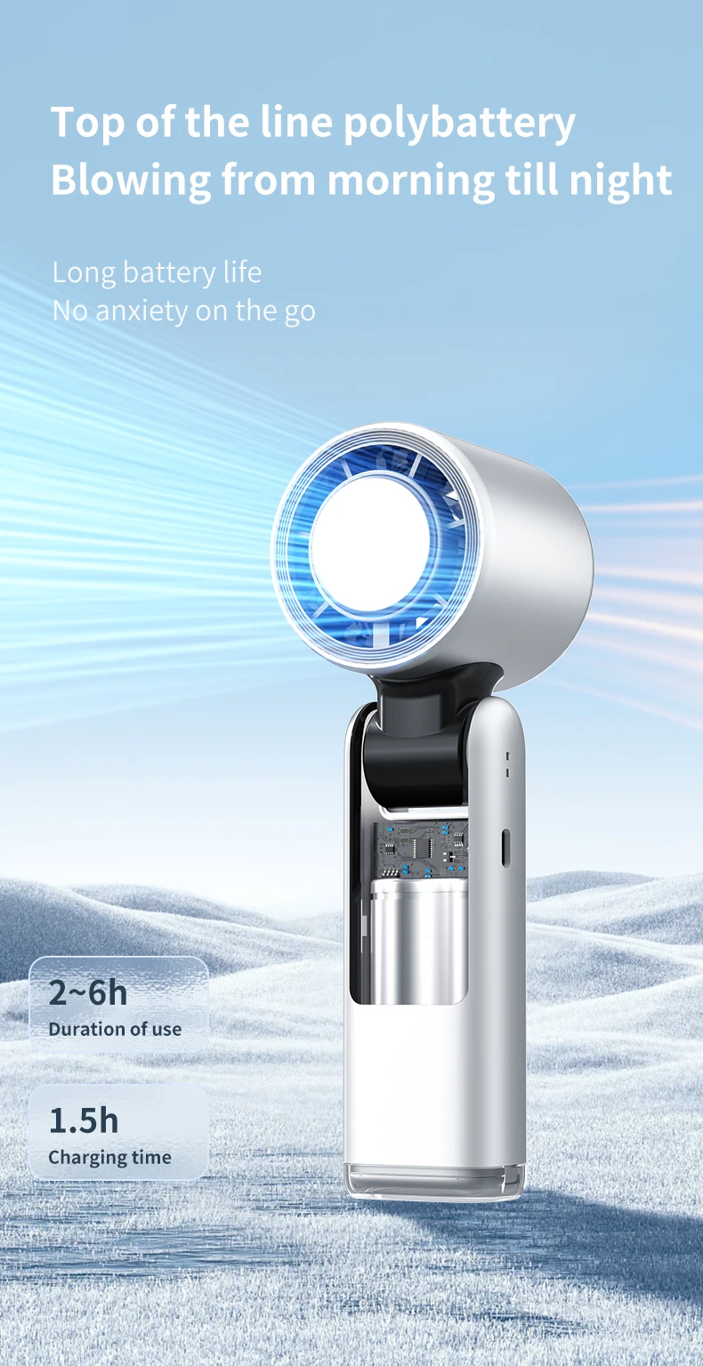 Cooling High Speed Portable Hand Fan Handheld Fan 4000 MAh Battery Fan Customizable Logo