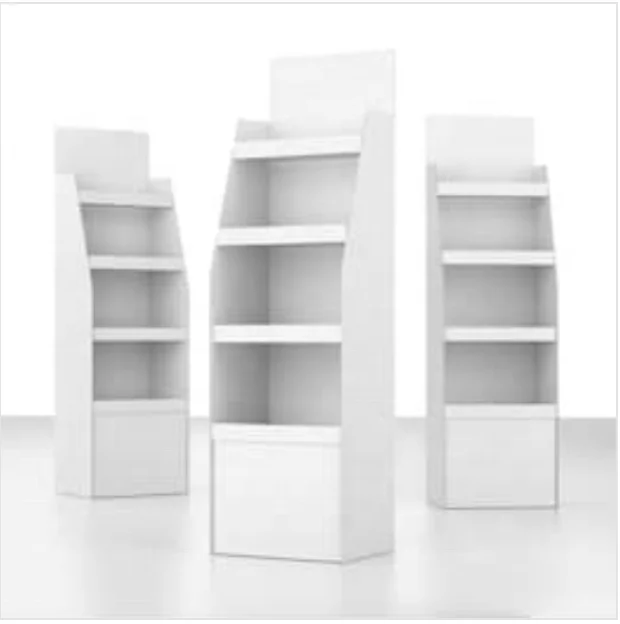 Corrugated plastic POP display point of purchase shelf products stand