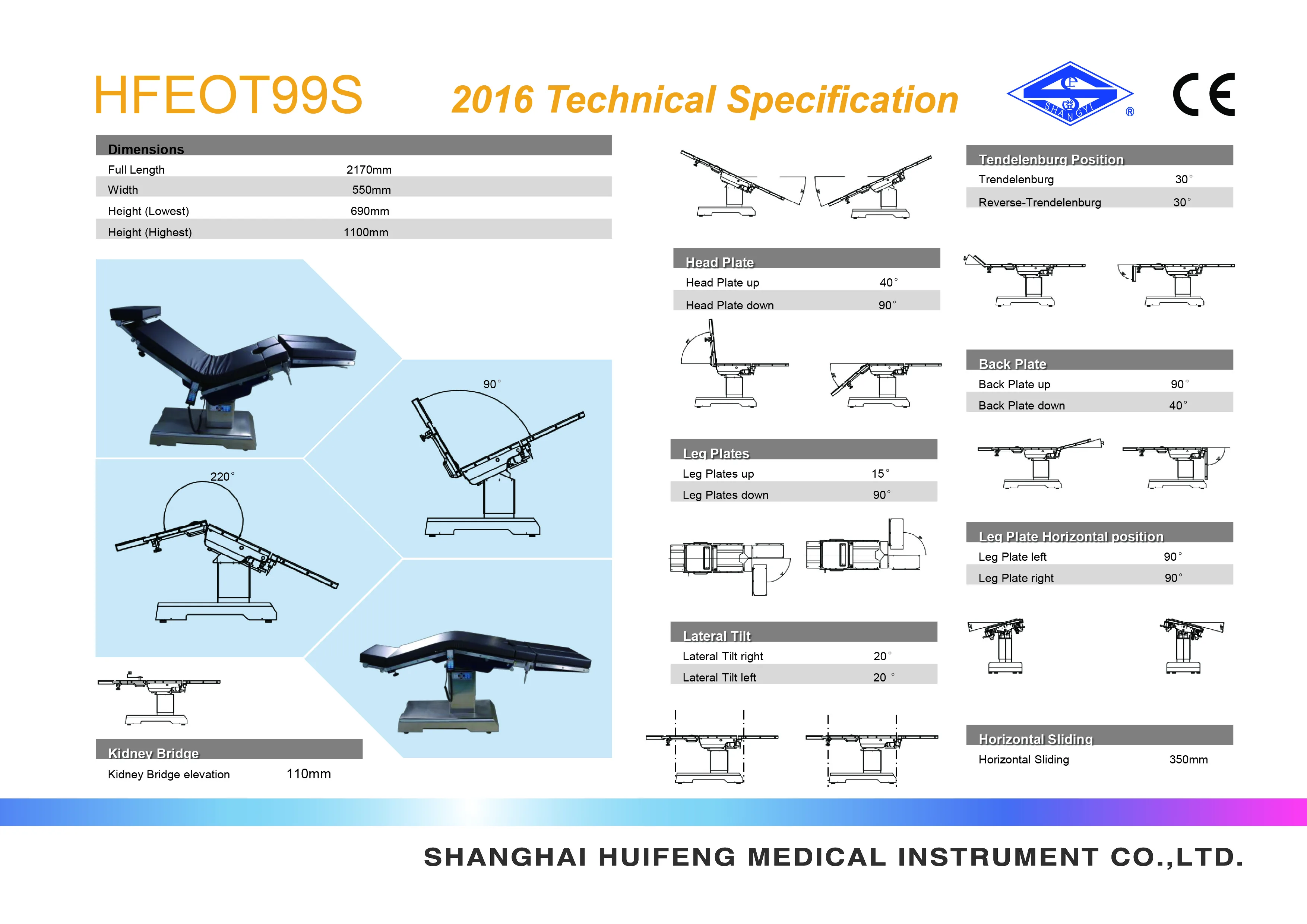 RC-OTEH99S Maquet Operating Table Accessories Electro Hydraulic Operating Table Medical Table