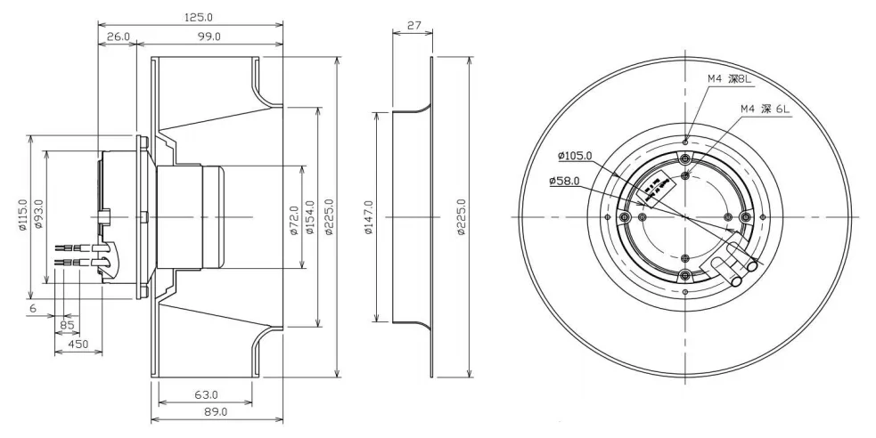 Centrifugal Fan, 230V, 225mm, Brushless - detail 10