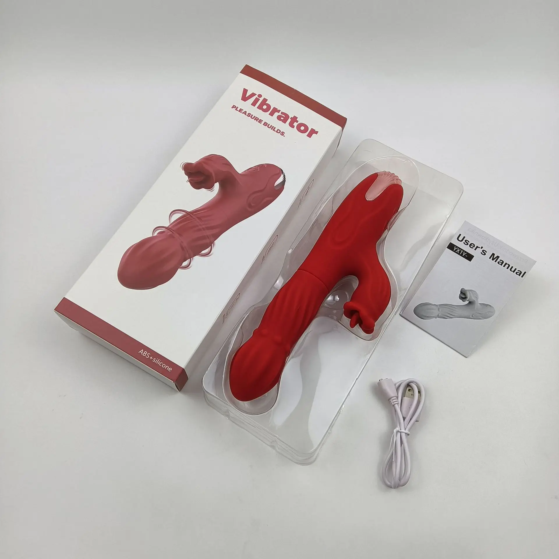 Front view of rotating clitoral and G-spot vibrator head