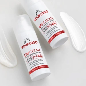 Natural Mineral Sunscreen SPF 46+ Cream Form with Hyaluronic Acid Centella Waterproof UVA/UVB Protection Moisturizing Face Body