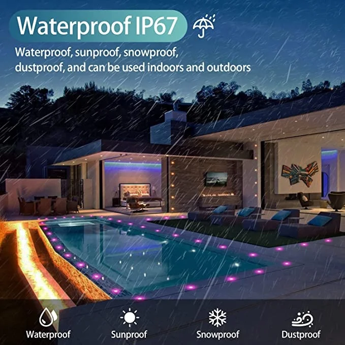 Factory Price IP67 Waterproof LED RGB Boat Deck Light 12V  Underground Led Spot Light With Remote  for Garden Lighting
