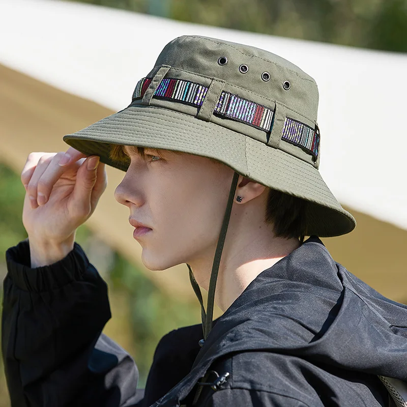 Summer Hiking Hat Men and Women Bucket Hat Fishing Cap Outdoor Camping Anti-UV Sun Hat Hiking Cap