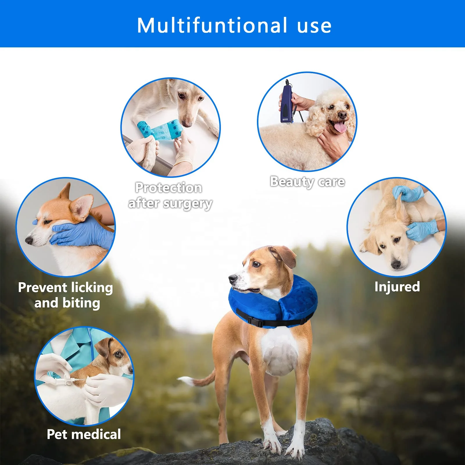 Customized Soft PVC Inflatable Dog Collar Core Protective Cone