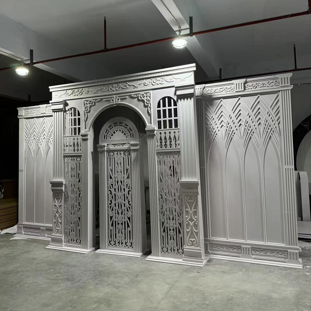 FSDKX Custom PVC Backdrop Design 500*240cm White PVC 3D Curve Arch ...