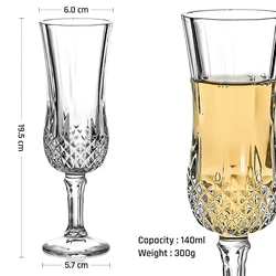 Винтажные бокалы с алмазным тиснением, бокалы для шампанского, бокалы для красного вина