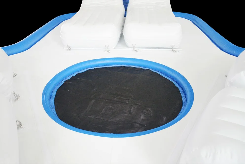 6 Person Inflatable Floating Platforms Fun Island Sofa Party Boat With Seats