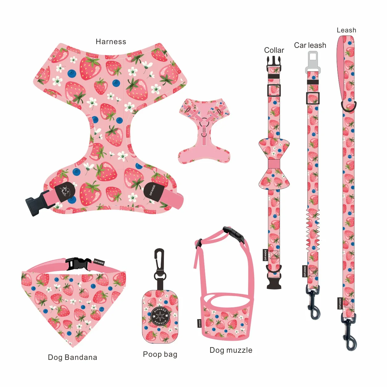 Wholesale OEM/ODM Dog Harness And Leash Custom Logo Pet Harness Set Dog Bow Tie Personalised details