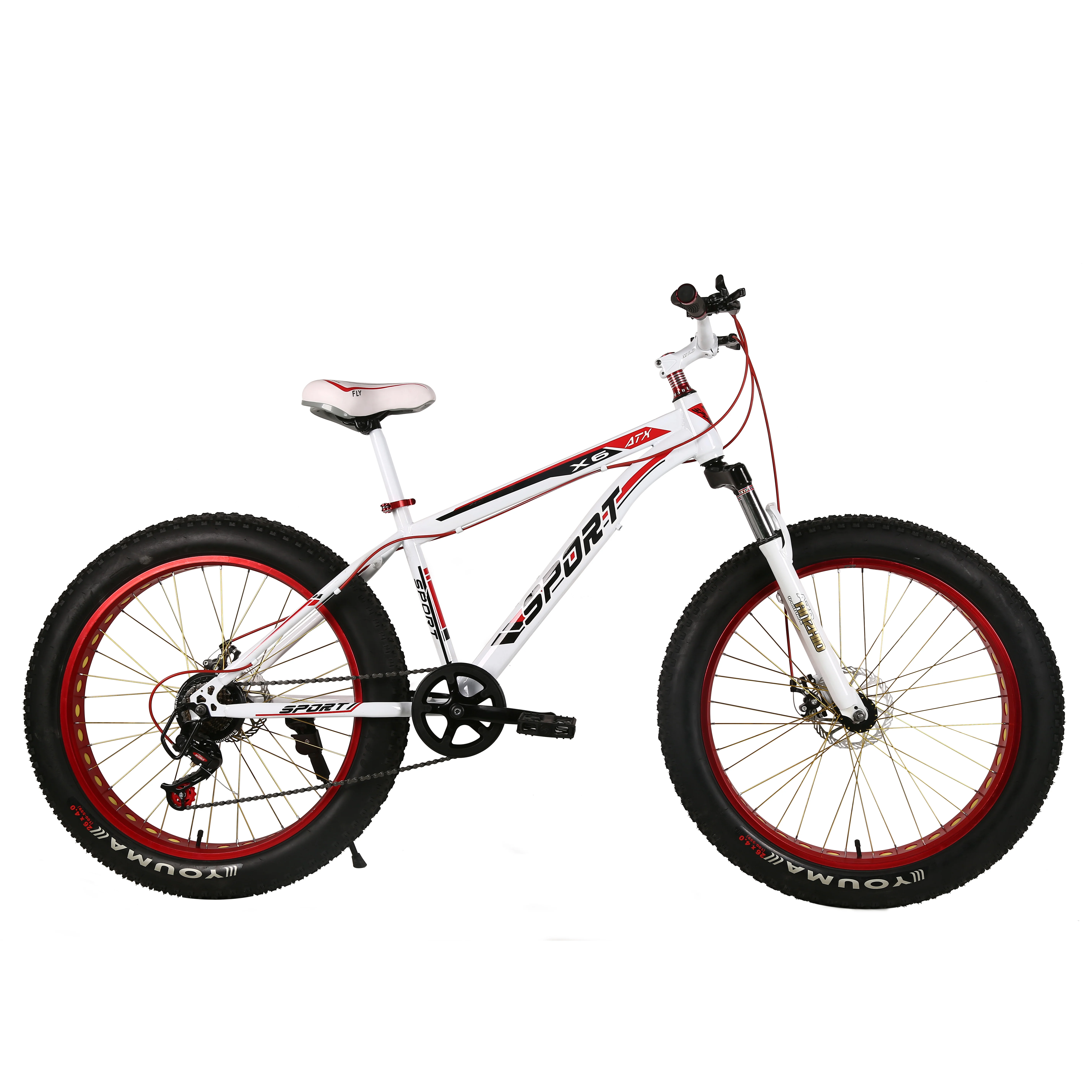 Customized 21-Speed Mountain Bike with Suspension 21-Speed Carbon Rim and  Aluminum Fork 20-Inch Classic Fat Tire for Adults