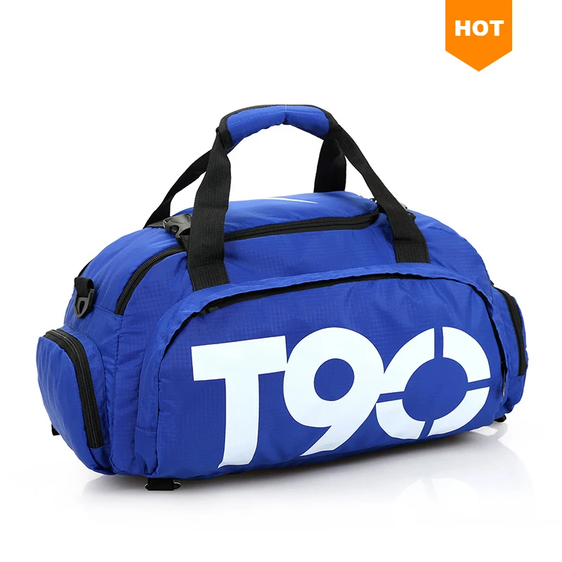 Wholesale custom cheap T90 duffle backpack mens travel bags sports gym bag with shoe compartment