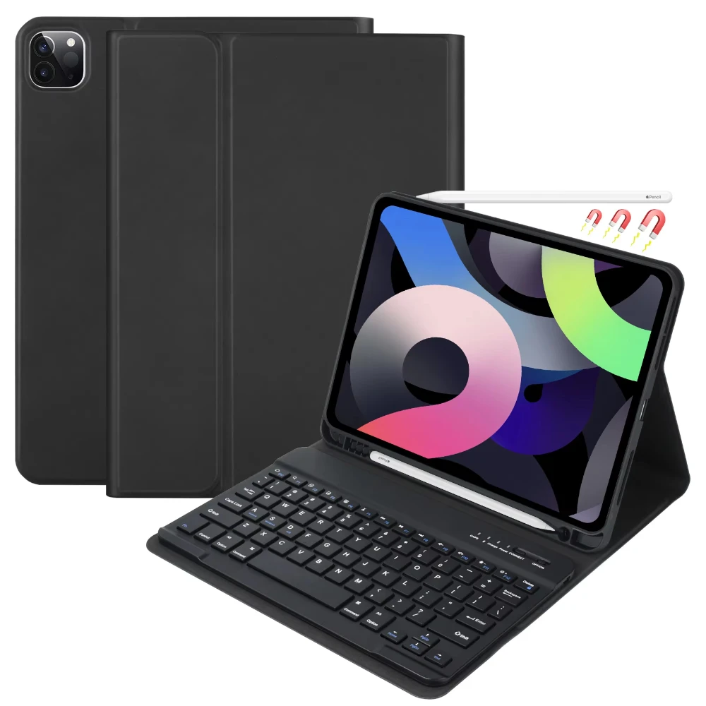 Laudtec Magnetic Keyboard Case Stand Folio Protect Cover With Trackpad Rugged Shockproof Leather Shell For ipad 9.7 Pbk279