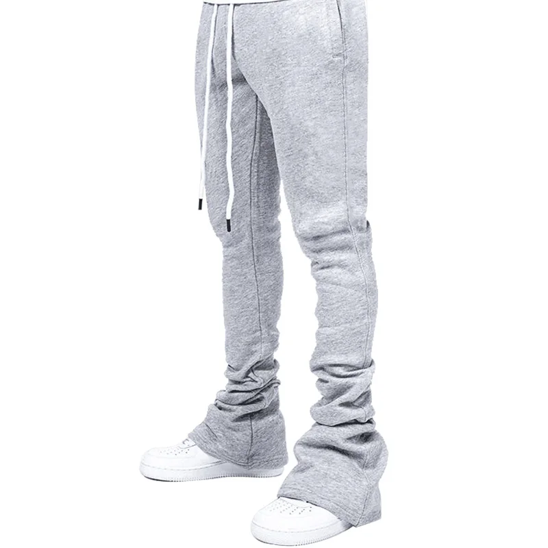 Grey Stacked Joggers Men Men Stacked Sweats Big Men's Uptown