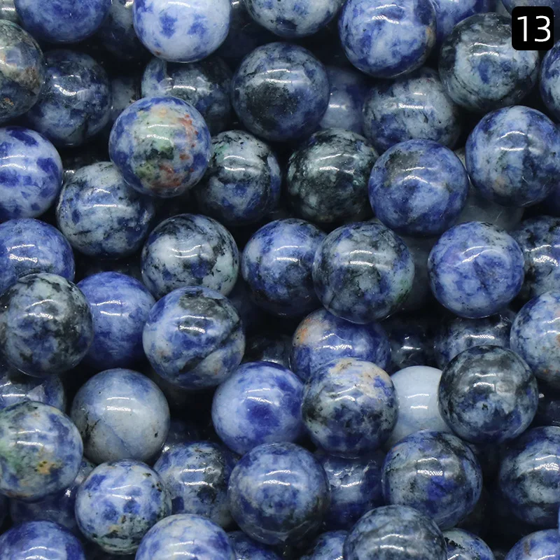 10mm Natural Stone Round Assorted Colors Loose Beads No Hole Handmade DIY for Jewelry Making