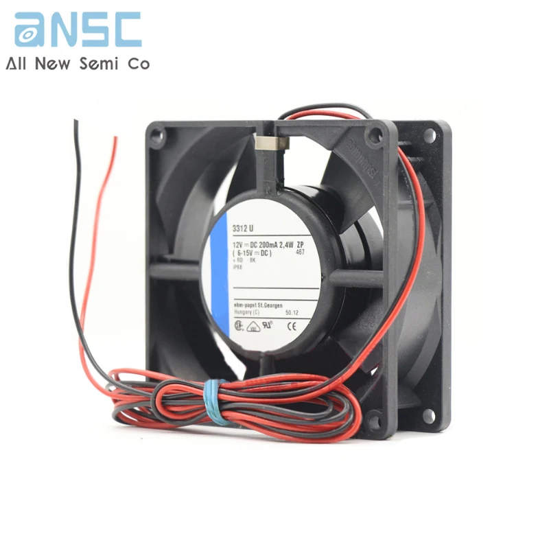 Original Axial fan 3312U IP68 waterproof fan DC 12V 0.2A