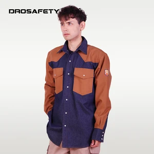 Wholesale Welding Shirt Fire Anti Arc Anti Work Clothes ASTM F1506 Denim Canvas Safety Shirts