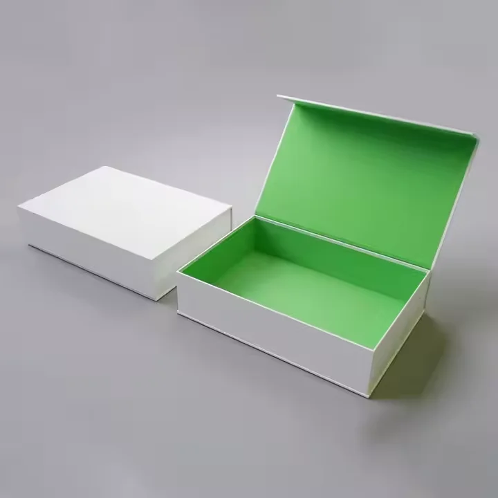 Customized Logo Magnetic Flip Paperboard Box Exquisite Small Cosmetic Cardboard Gift Packaging with Embossing & UV Coating factory