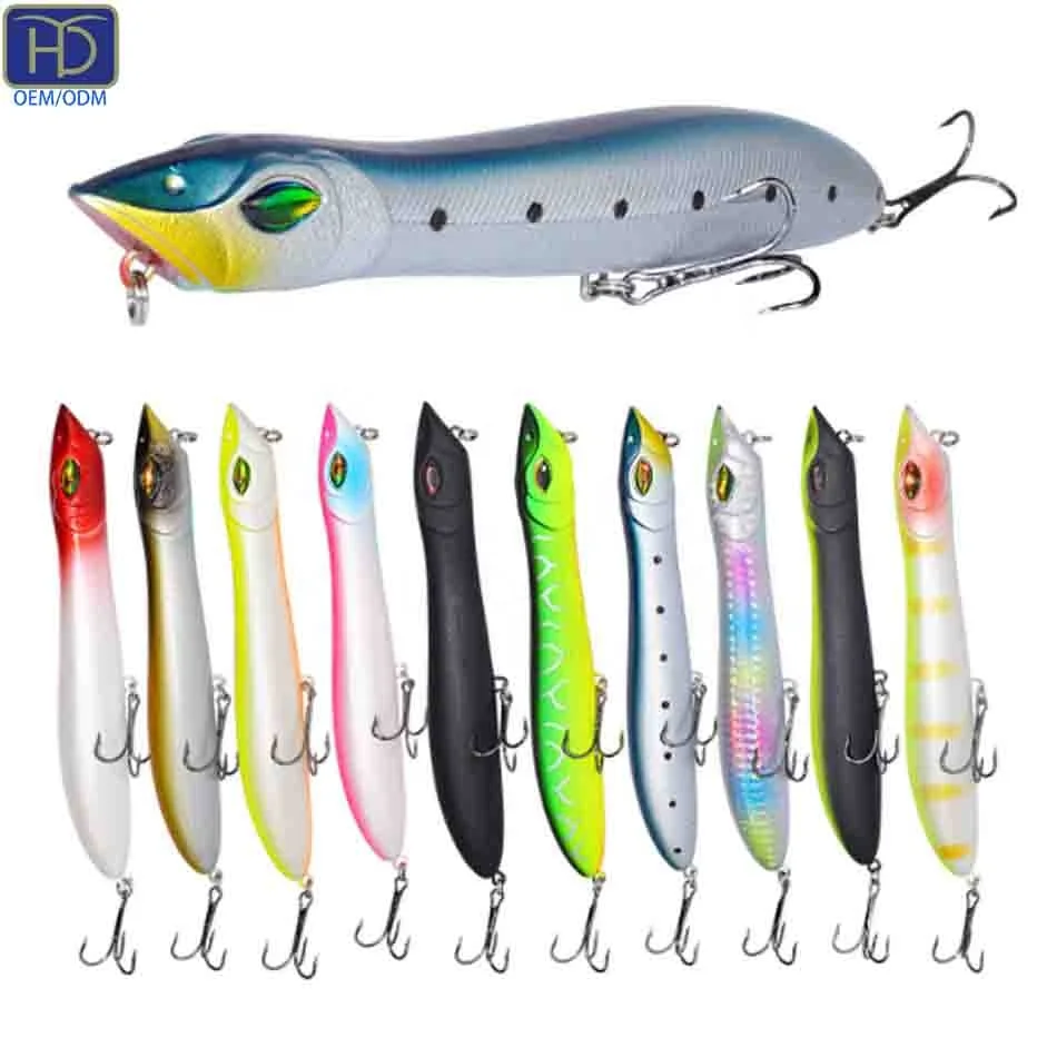 Kit De 5 Leurres De Pêche Topwater Wobblers Souples, Couleurs Variées, Pour Serpent Tête