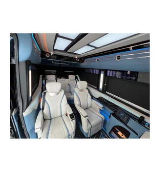 auto interiors luxury customized VIP  car partitions Mercedes sprinter side wall light