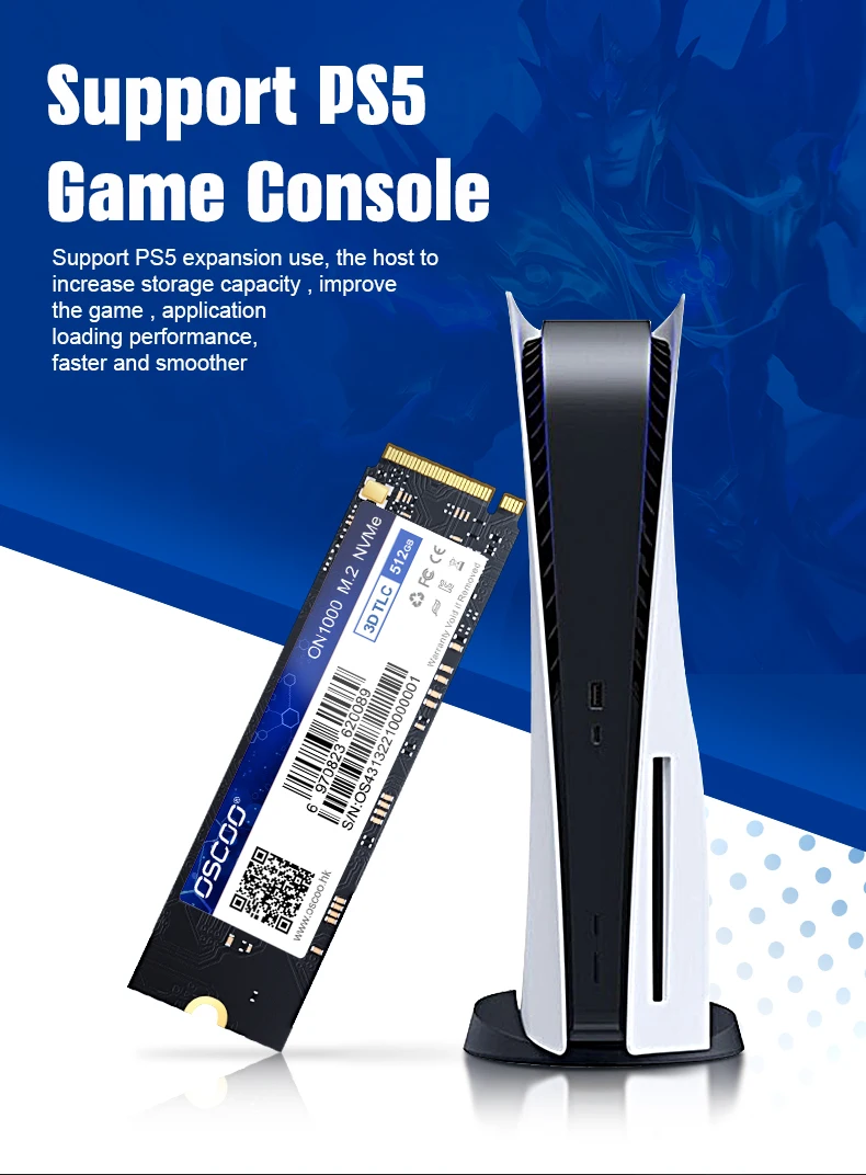 2TB NVMe PCIe Gen4*4 M.2 SSD for PS5 Internal Storage 128GB/256GB