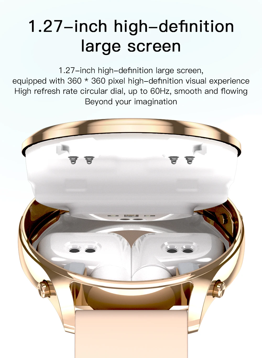 X17 Mini 2-in-1 Smart Watch 1.27'' Waterproof Earphones 2026 BT Call Music Listen Heart Rate Monitoring Sport Tracker Alloy IOS