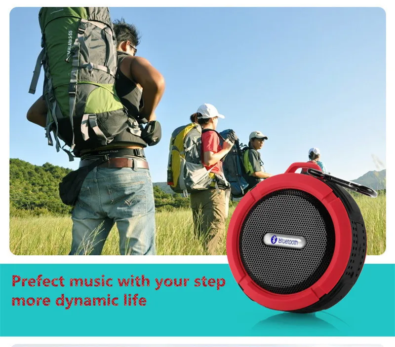 C6 Bluetooth Speaker Wireless TF Card Handsfree Suction Cup Portable Music USB IPX6 Waterproof Speaker - ANKUX.COM