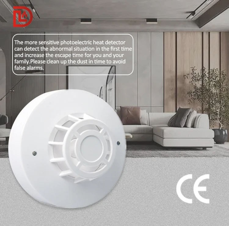 4wired Combination Heat Detector With Ce Certification Smoke Heat Alarm